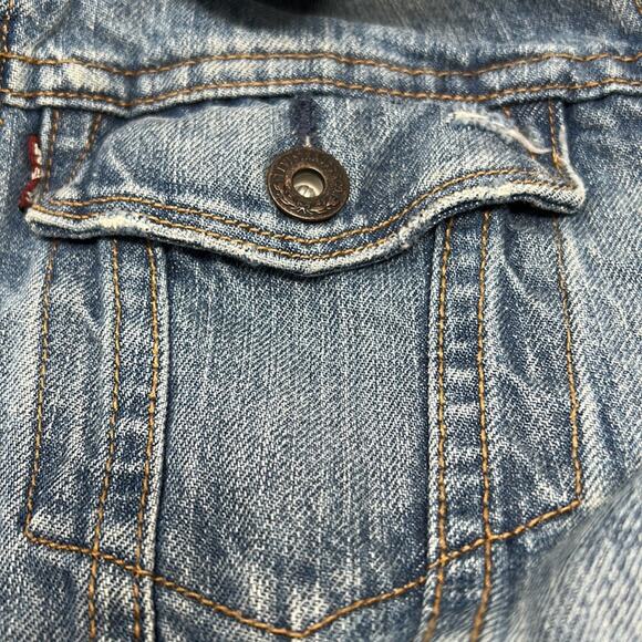 Levis Women's Blue Denim Original Trucker Jacket Size Small - Picture 15 of 16